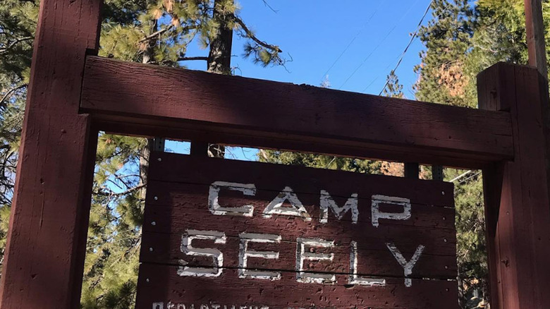 Wooden Camp Seely sign