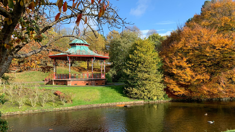 The coloful bandstand in Sefton Park.