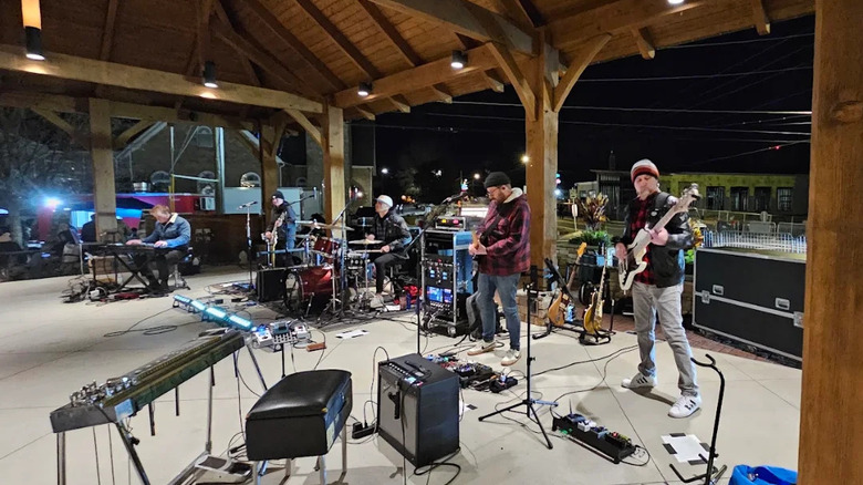 A band playing at the Town Green in downtown Loganville.