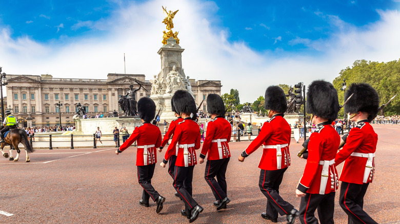 The Changing of The Guards Ceremony in the front of Buckingham Palace