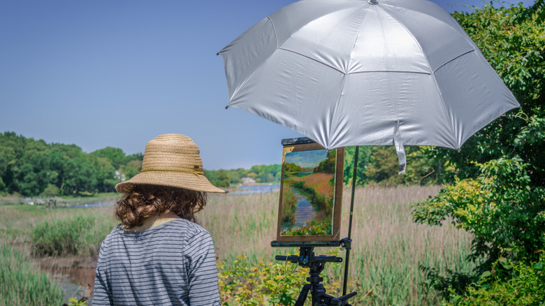 Artists attending a festival at Frank Melville Memorial Park in Setauket