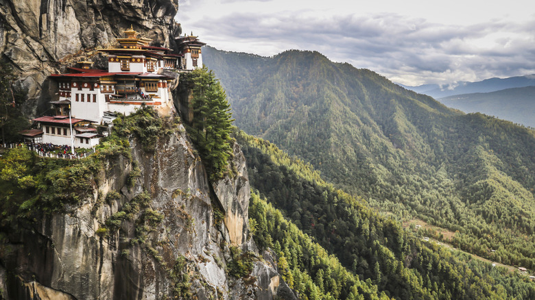 cliffside monastery in Bhutan