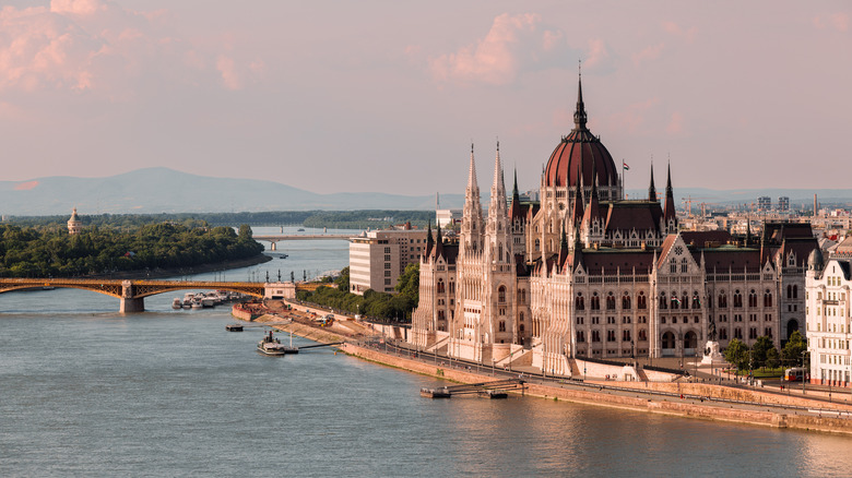 buildings overlooking water in Budapest
