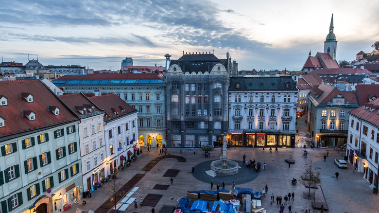historic square in Bratislava, Slovakia