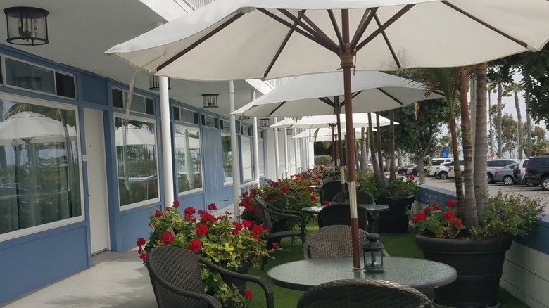 Signage for Bayside Hotel, Santa Monica, California