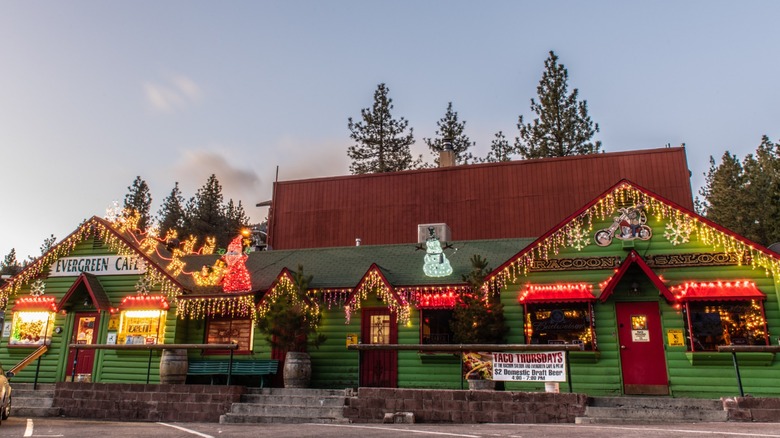 Evergreen Cafe and Raccoon Saloon in Wrightwood, California