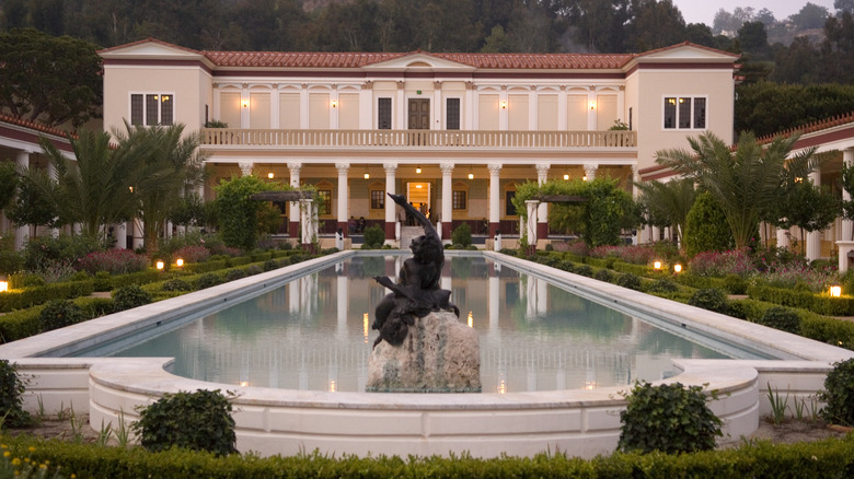 fountain in Getty Villa