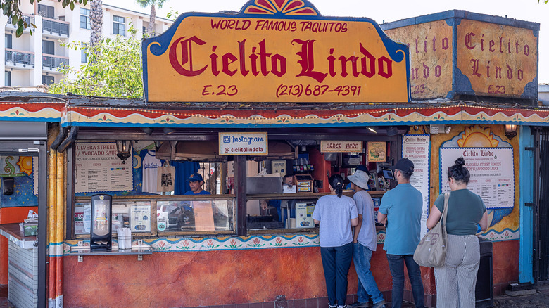 People order from Cielito Lindo on Olvera Street
