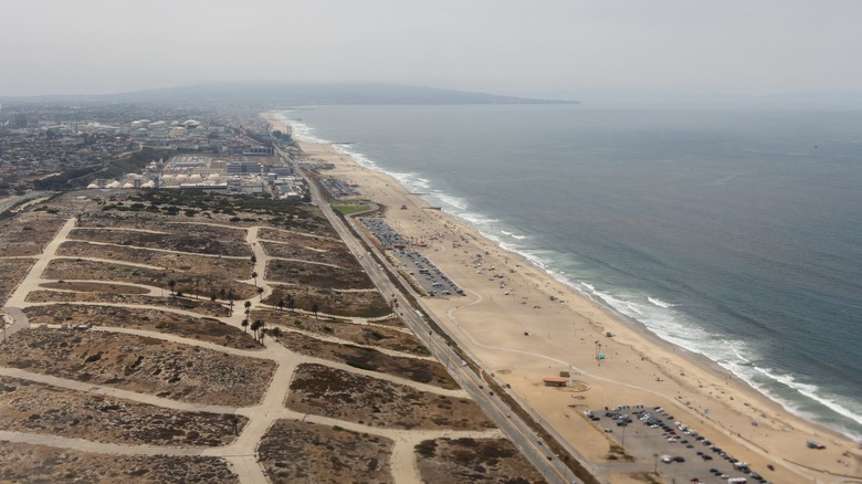 Aerial view of Dockweiler Beach