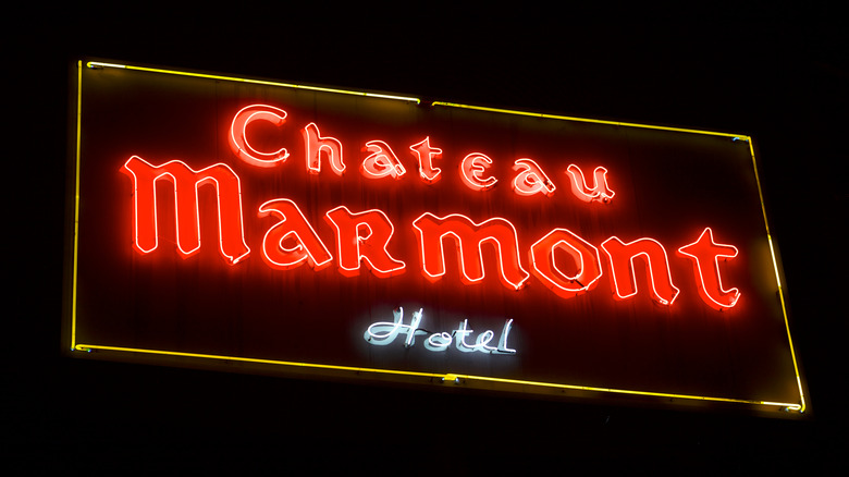 Chateau Marmont's red neon sign