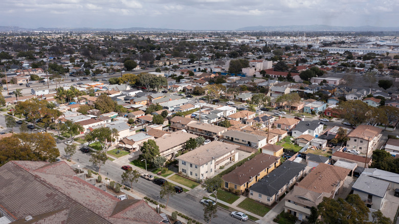 Aerial view of downtown South Gate