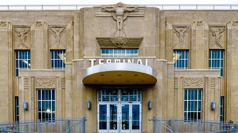 Art Deco exterior of historic New Orleans Lakefront Airport