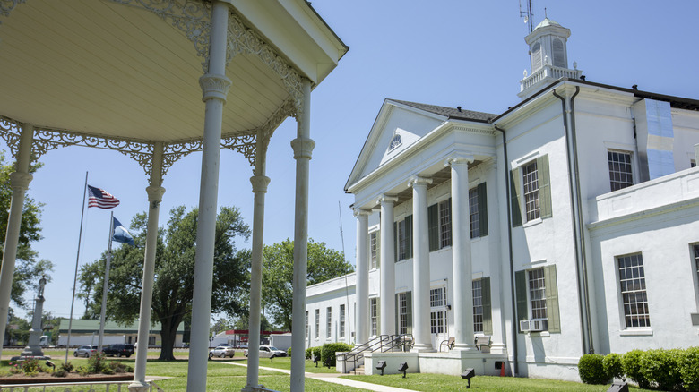 Stately historic courthouse in Tallulah, Louisiana