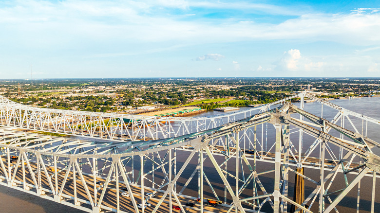Aerial view of Mississippi River near Gretna