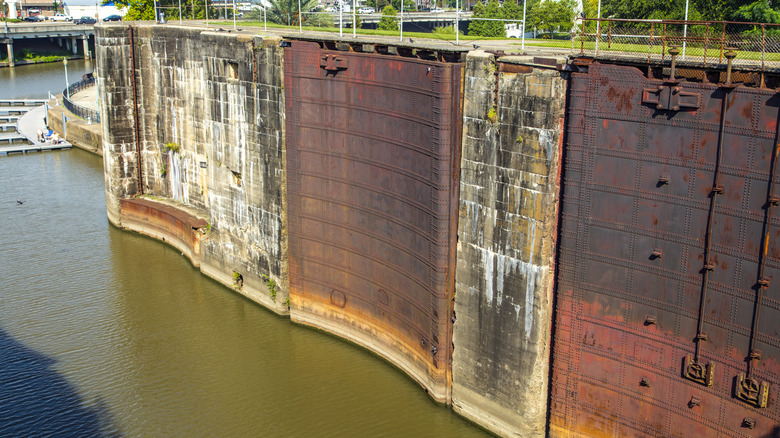 Plaquemine Lock water gates