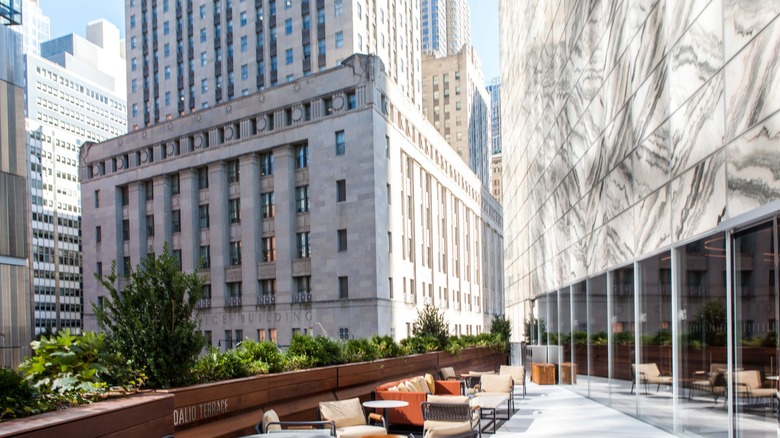 The outdoor terrace at Perelman Performing Arts Center