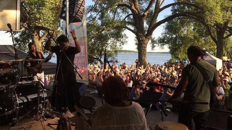 A shot from the stage at the Marquette Waterfront Festival