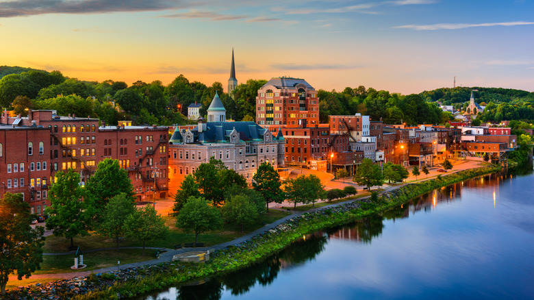 Augusta, Maine downtown skyline on the Kennebec River