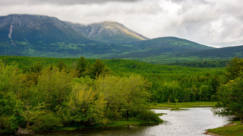 A view of Katahdin Woods and Waters National Monument mountains