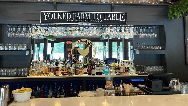 A shot of the bar at Yoked Farm to Table in Windham, Maine