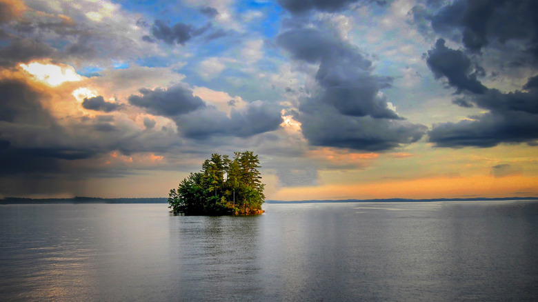 An island in the middle of Maine's Sebago Lake