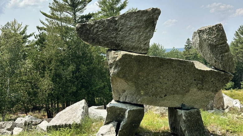 Granite statue of dog