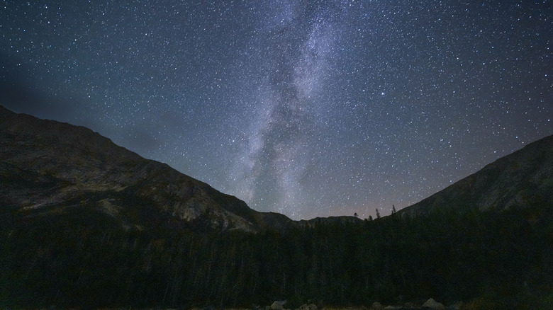 The Milky Way over Mount Katahdin and Baxter State Park in Maine