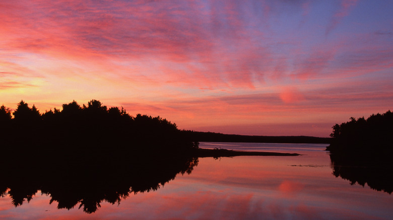 Sunrise over the water at Huckins Beach