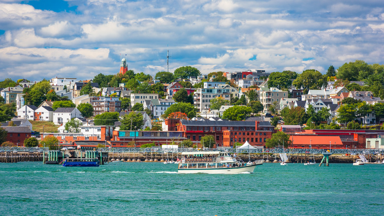 Portland, Maine harbor and skyline