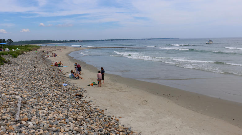 View of the shoreline at Laudholm Beach