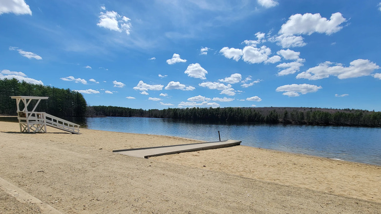 A dock on the water at Range Pond State Park, Maine
