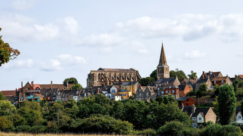 View of the buildings, abbey, and church of Malmesbury