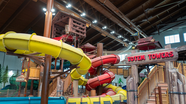 Waterslides at Great Wolf Lodge in Manteca, California