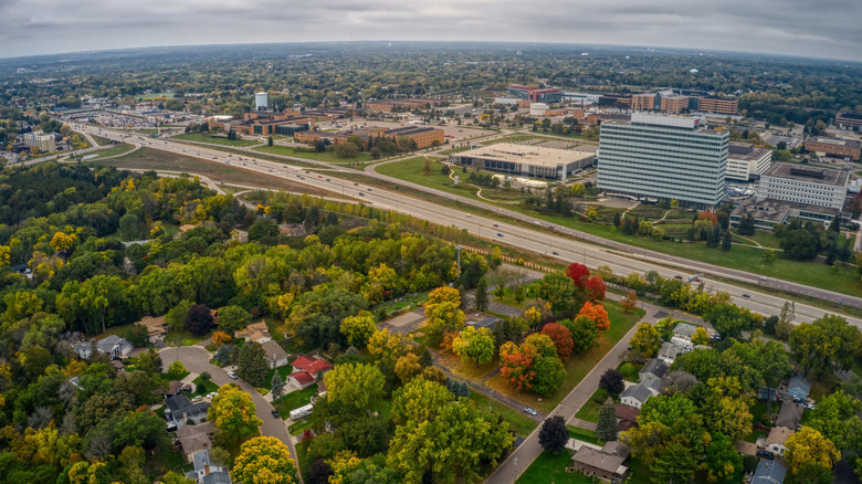 An aerial view of Maplewood, Minnesota
