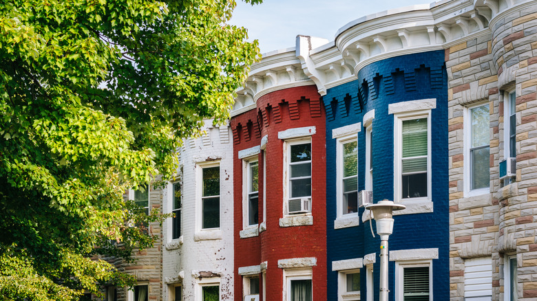 Historic and colorful architecture around the suburbs of Baltimore