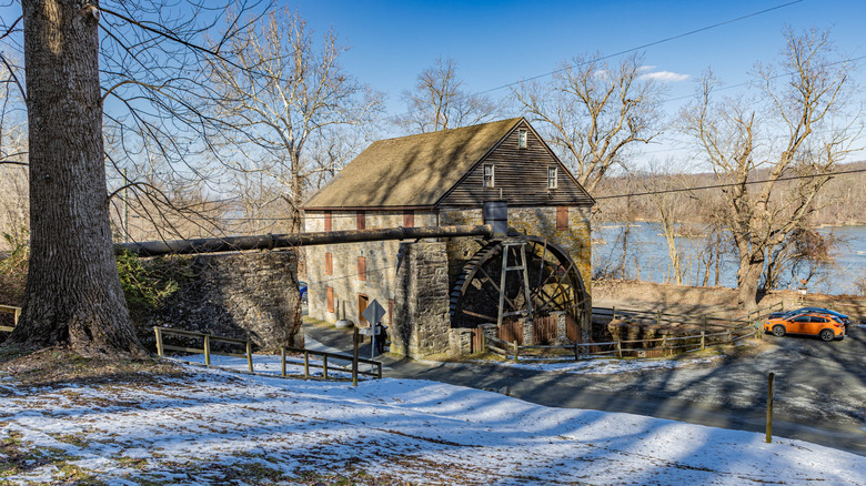 Photo of the Rock Run Grist Mill in the Susquehanna State Park Maryland in the winter