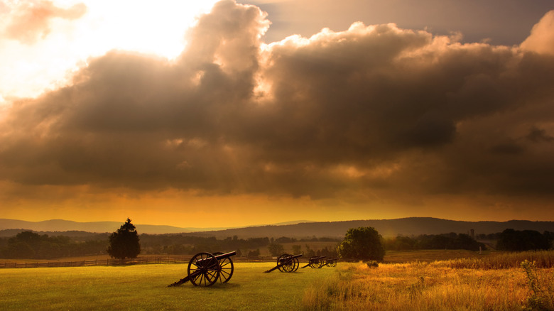 Antietam Battlefield in Maryland at sunset