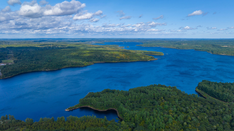 Aerial view of Wachusett Reservoir