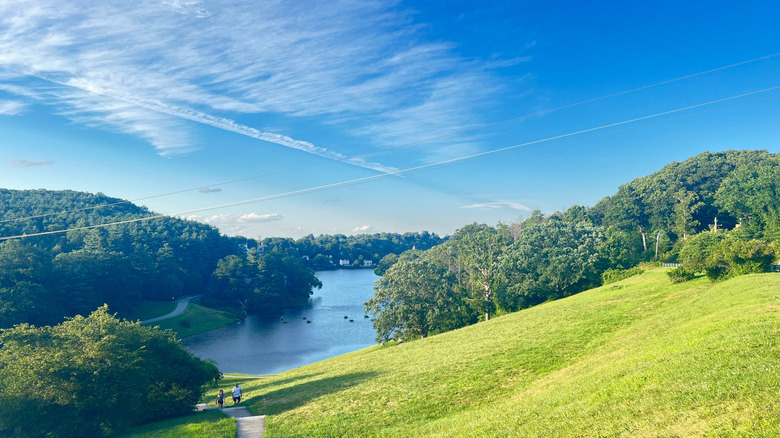 view of Wachusett Reservoir lake and park
