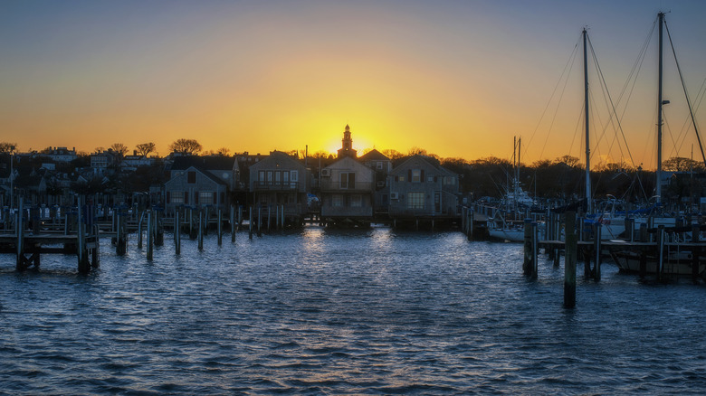 Straight Wharf Nantucket at sunset