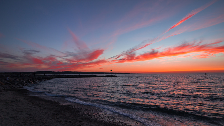 Sunset over the beach in Menemsha, Martha's Vineyard