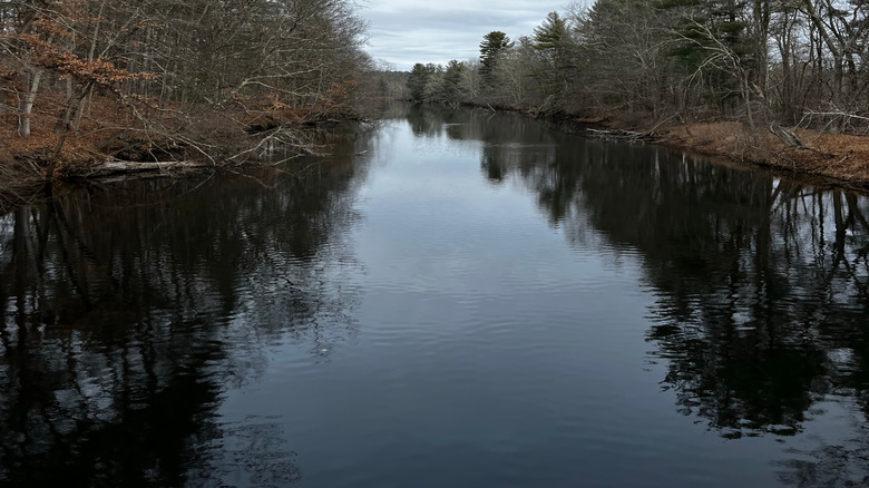 Looking out over a river in Groton, MA