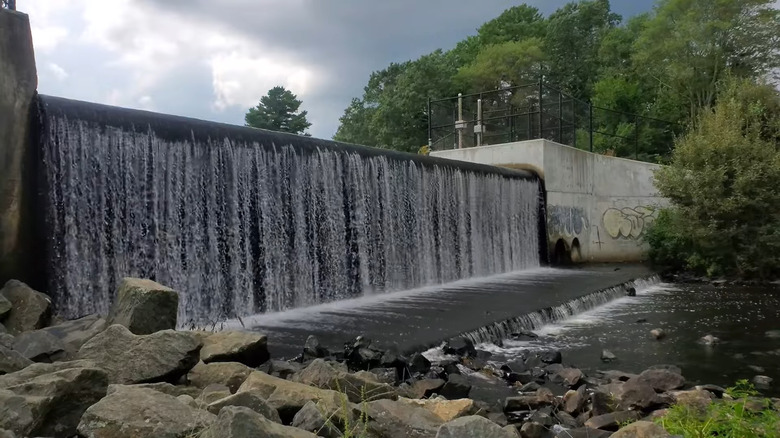 A dam at the Norton Reservoir