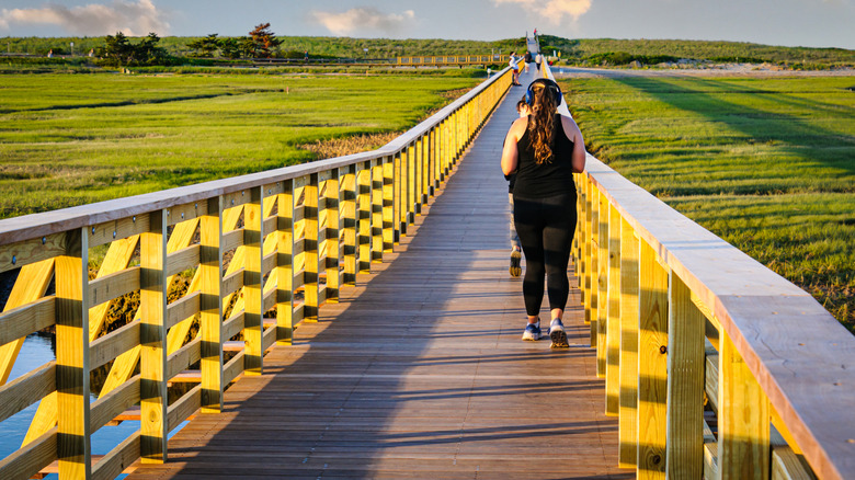 Newly refurbished Sandwich Boardwalk in Massachusetts