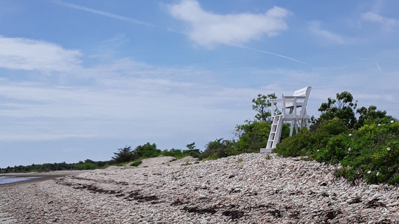 Lifeguard stand at Demarest Lloyd State Park in Dartmouth, Massachusetts