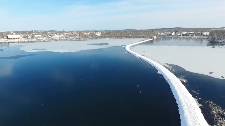 Farm Pond aerial during winter