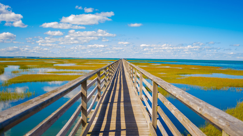 Boardwalk at Gray's Beach in Yarmouth Port, Massachusetts
