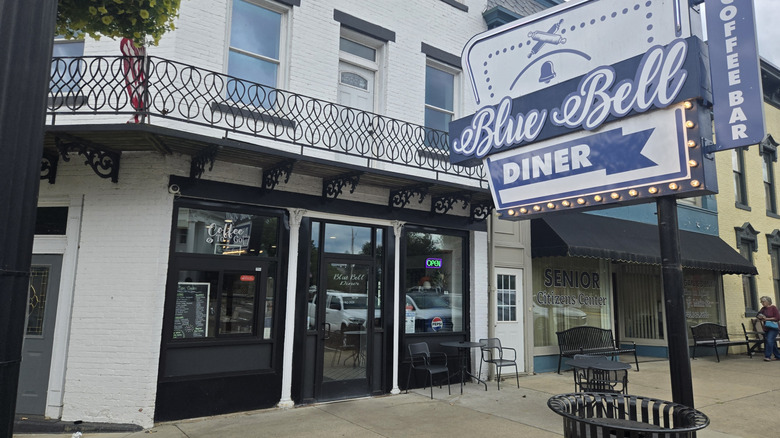 Exterior of the Blue Bell Diner in McConnelsville, Ohio