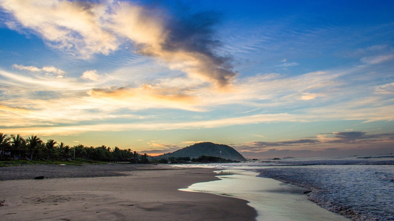 Beach landscape in Zihuatanejo, Guerrero, Mexico at dawn