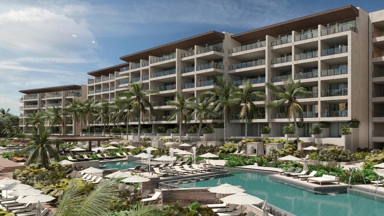 A drone view of the new Park Hyatt Riviera Maya all-inclusive resort in Mexico